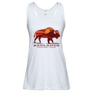 Badlands National Park South Dakota Buffalo Bison Sunset Ladies Essential Flowy Tank