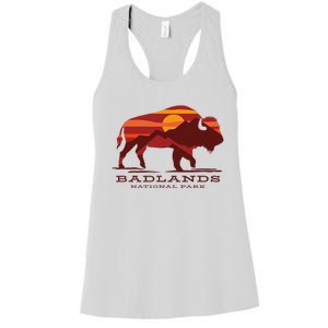 Badlands National Park South Dakota Buffalo Bison Sunset Women's Racerback Tank