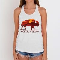 Badlands National Park South Dakota Buffalo Bison Sunset Women's Knotted Racerback Tank