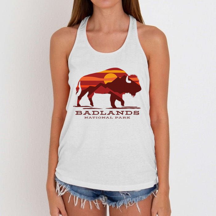 Badlands National Park South Dakota Buffalo Bison Sunset Women's Knotted Racerback Tank