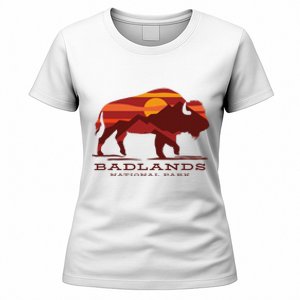 Badlands National Park South Dakota Buffalo Bison Sunset Women's T-Shirt