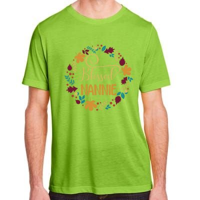 Blessed Nannie Pumpkin Leopard Thankful Grateful Gift Adult ChromaSoft Performance T-Shirt