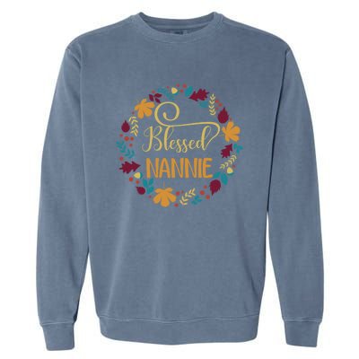 Blessed Nannie Pumpkin Leopard Thankful Grateful Gift Garment-Dyed Sweatshirt