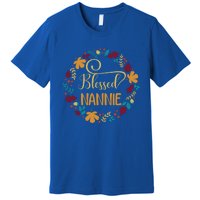 Blessed Nannie Pumpkin Leopard Thankful Grateful Gift Premium T-Shirt