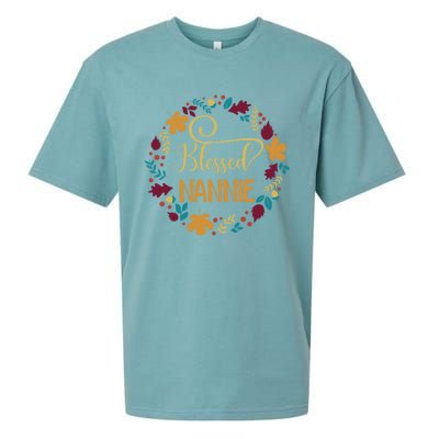 Blessed Nannie Pumpkin Leopard Thankful Grateful Gift Sueded Cloud Jersey T-Shirt