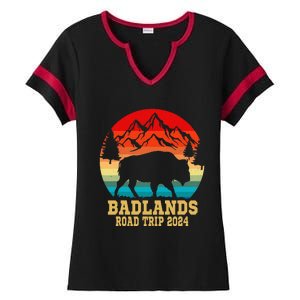 Badlands National Park South Dakota Buffalo Bison Road Trip Ladies Halftime Notch Neck Tee