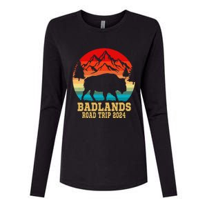 Badlands National Park South Dakota Buffalo Bison Road Trip Womens Cotton Relaxed Long Sleeve T-Shirt