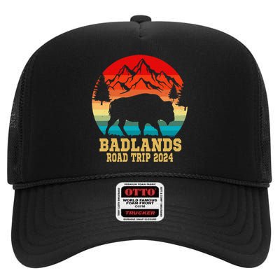 Badlands National Park South Dakota Buffalo Bison Road Trip High Crown Mesh Back Trucker Hat