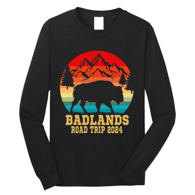 Badlands National Park South Dakota Buffalo Bison Road Trip Long Sleeve Shirt