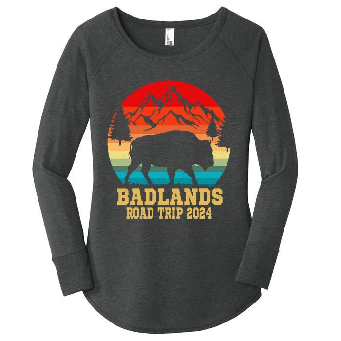 Badlands National Park South Dakota Buffalo Bison Road Trip Women's Perfect Tri Tunic Long Sleeve Shirt