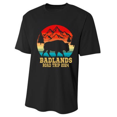 Badlands National Park South Dakota Buffalo Bison Road Trip Performance Sprint T-Shirt