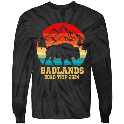 Badlands National Park South Dakota Buffalo Bison Road Trip Tie-Dye Long Sleeve Shirt