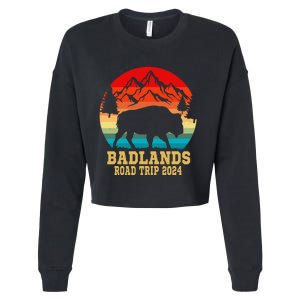 Badlands National Park South Dakota Buffalo Bison Road Trip Cropped Pullover Crew