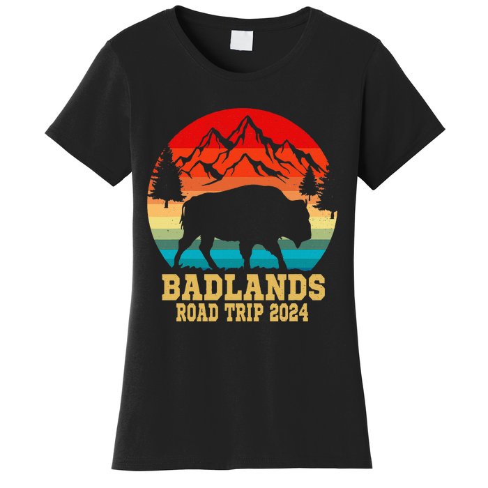 Badlands National Park South Dakota Buffalo Bison Road Trip Women's T-Shirt