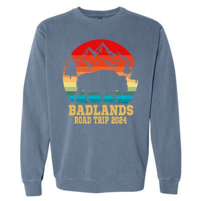 Badlands National Park South Dakota Buffalo Bison Road Trip Garment-Dyed Sweatshirt