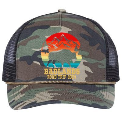 Badlands National Park South Dakota Buffalo Bison Road Trip Retro Rope Trucker Hat Cap