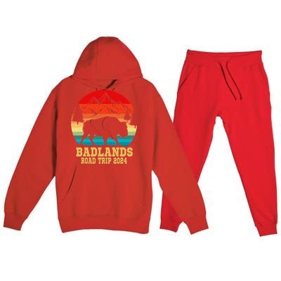 Badlands National Park South Dakota Buffalo Bison Road Trip Premium Hooded Sweatsuit Set