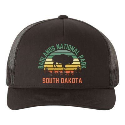 Badlands National Park South Dakota Buffalo Retro Sunset Yupoong Adult 5-Panel Trucker Hat