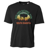 Badlands National Park South Dakota Buffalo Retro Sunset Cooling Performance Crew T-Shirt