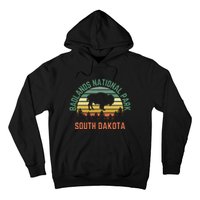 Badlands National Park South Dakota Buffalo Retro Sunset Hoodie