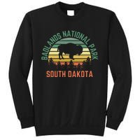 Badlands National Park South Dakota Buffalo Retro Sunset Sweatshirt