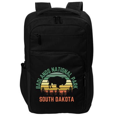 Badlands National Park South Dakota Buffalo Retro Sunset Impact Tech Backpack