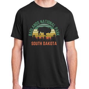 Badlands National Park South Dakota Buffalo Retro Sunset Adult ChromaSoft Performance T-Shirt