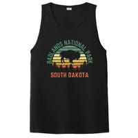 Badlands National Park South Dakota Buffalo Retro Sunset PosiCharge Competitor Tank