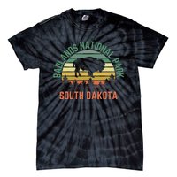 Badlands National Park South Dakota Buffalo Retro Sunset Tie-Dye T-Shirt