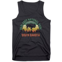 Badlands National Park South Dakota Buffalo Retro Sunset Tank Top