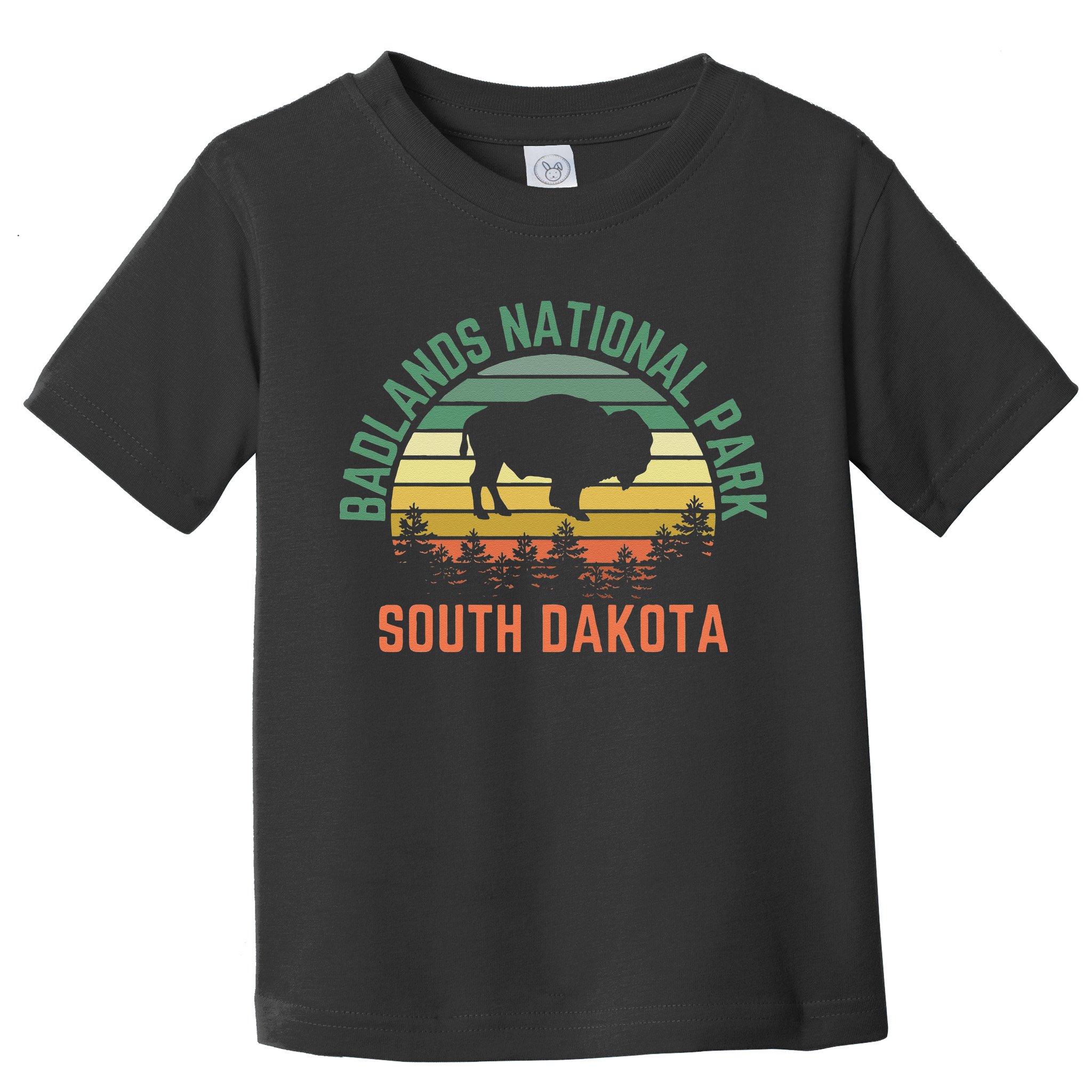Badlands National Park South Dakota Buffalo Retro Sunset Toddler T-Shirt