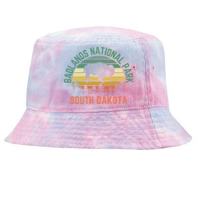 Badlands National Park South Dakota Buffalo Retro Sunset Tie-Dyed Bucket Hat