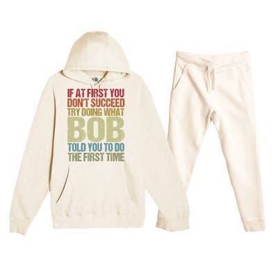 BOB Name Personalized Birthday Funny Christmas Joke Premium Hooded Sweatsuit Set