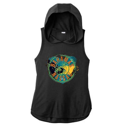 Bahamas Nassau Paint Stamp Emblem Ladies PosiCharge Tri-Blend Wicking Draft Hoodie Tank