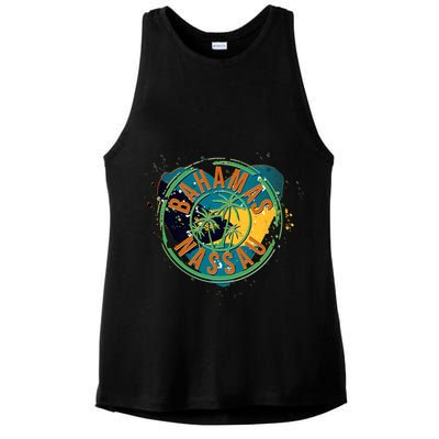 Bahamas Nassau Paint Stamp Emblem Ladies PosiCharge Tri-Blend Wicking Tank