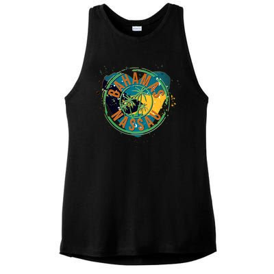 Bahamas Nassau Paint Stamp Emblem Ladies PosiCharge Tri-Blend Wicking Tank