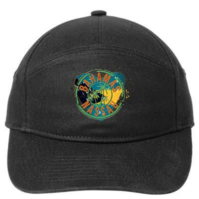 Bahamas Nassau Paint Stamp Emblem 7-Panel Snapback Hat