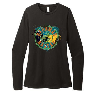 Bahamas Nassau Paint Stamp Emblem Womens CVC Long Sleeve Shirt