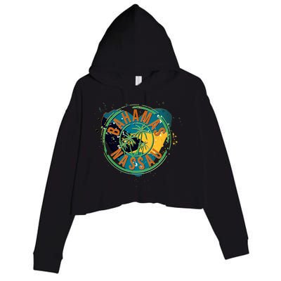 Bahamas Nassau Paint Stamp Emblem Crop Fleece Hoodie