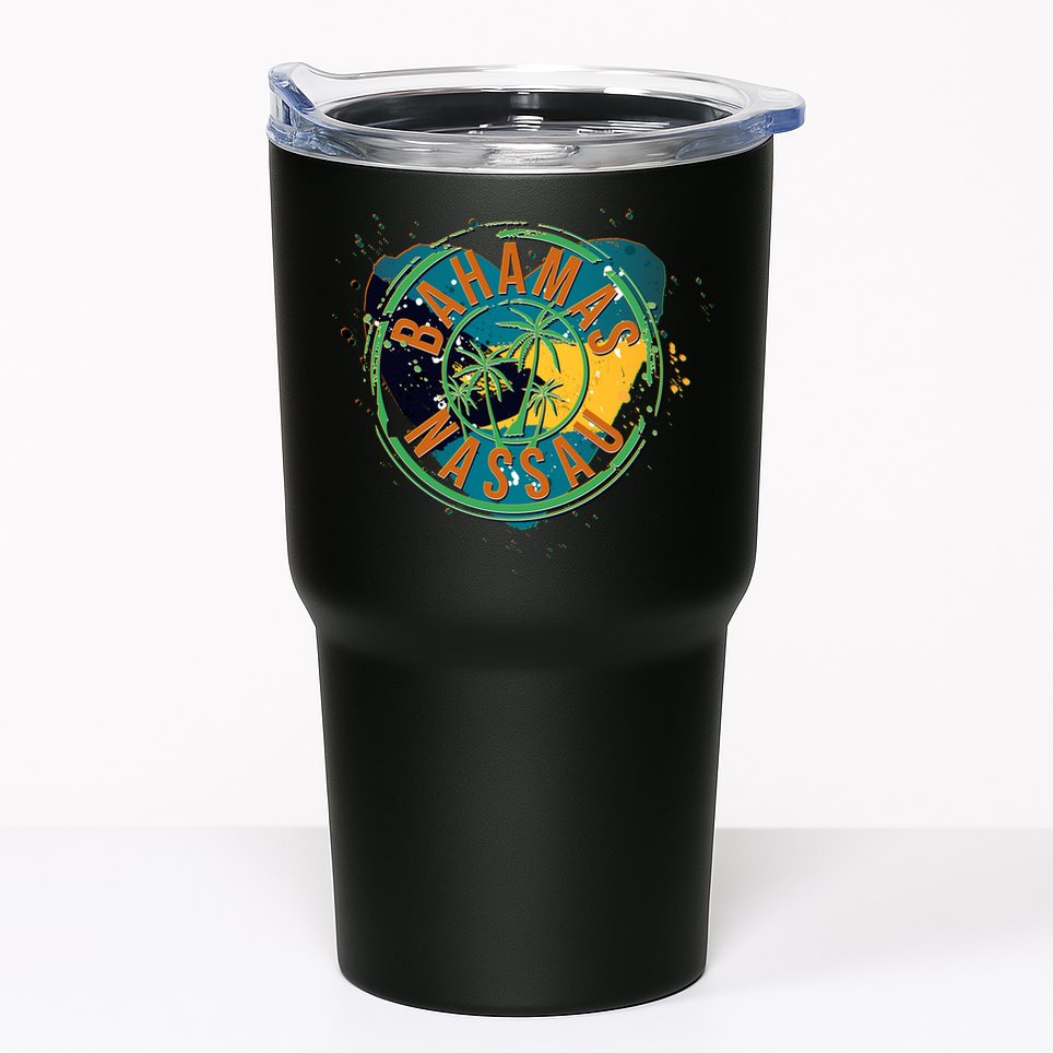 Bahamas Nassau Paint Stamp Emblem Tumbler