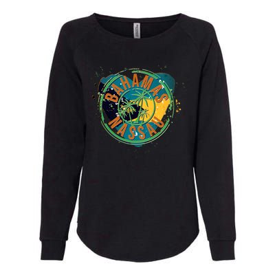 Bahamas Nassau Paint Stamp Emblem Womens California Wash Sweatshirt