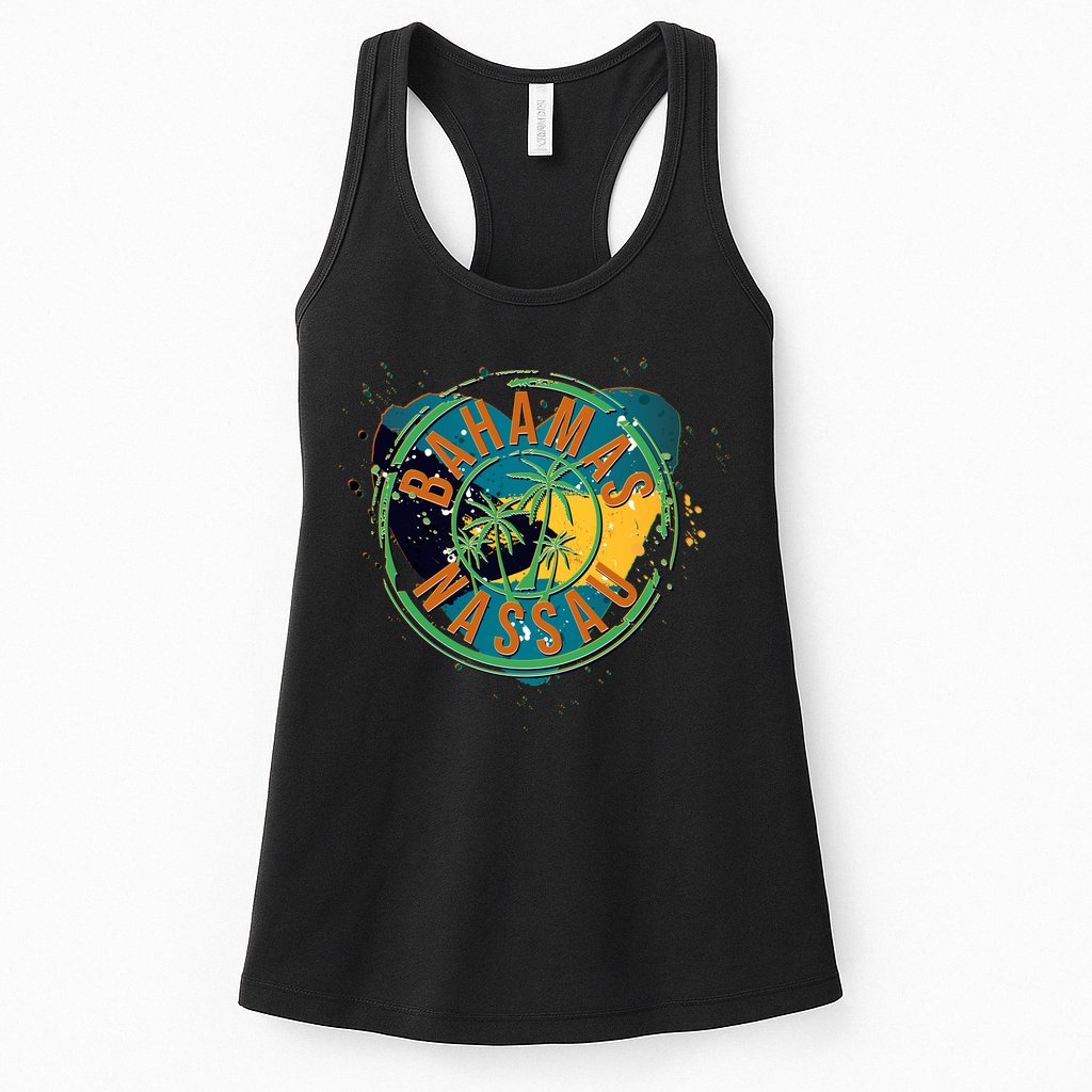 Bahamas Nassau Paint Stamp Emblem Womens Tank Top
