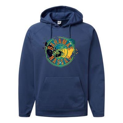 Bahamas Nassau Paint Stamp Emblem Performance Fleece Hoodie