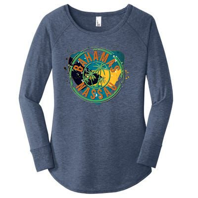 Bahamas Nassau Paint Stamp Emblem Women's Perfect Tri Tunic Long Sleeve Shirt