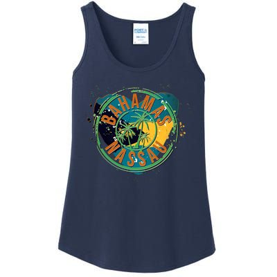 Bahamas Nassau Paint Stamp Emblem Ladies Essential Tank