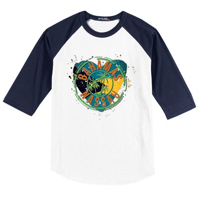 Bahamas Nassau Paint Stamp Emblem Baseball Sleeve Shirt