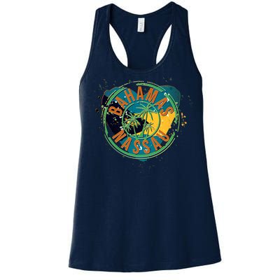 Bahamas Nassau Paint Stamp Emblem Women's Racerback Tank