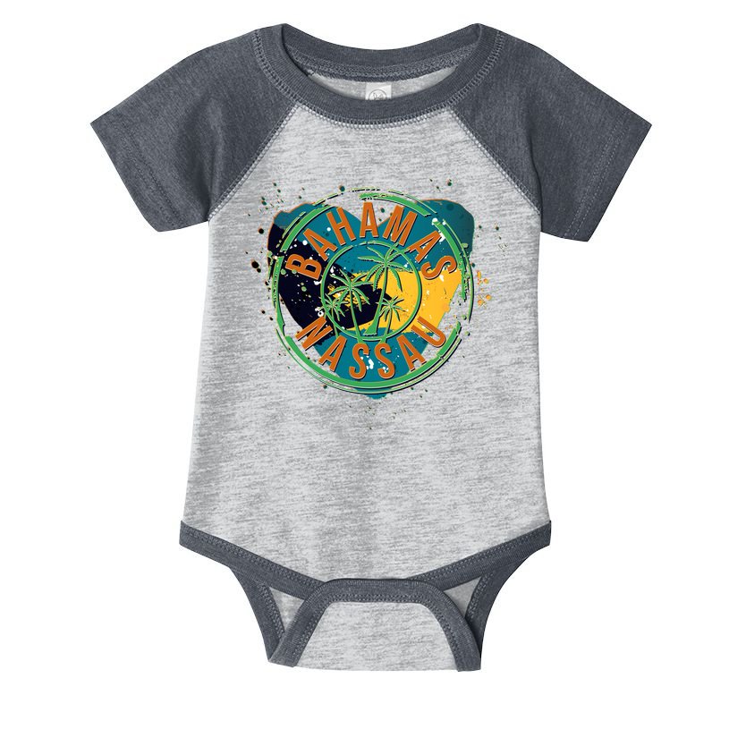 Bahamas Nassau Paint Stamp Emblem Infant Baby Jersey Bodysuit