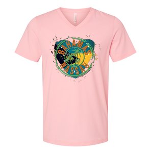 Bahamas Nassau Paint Stamp Emblem V-Neck T-Shirt