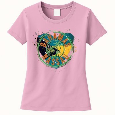 Bahamas Nassau Paint Stamp Emblem Women's T-Shirt